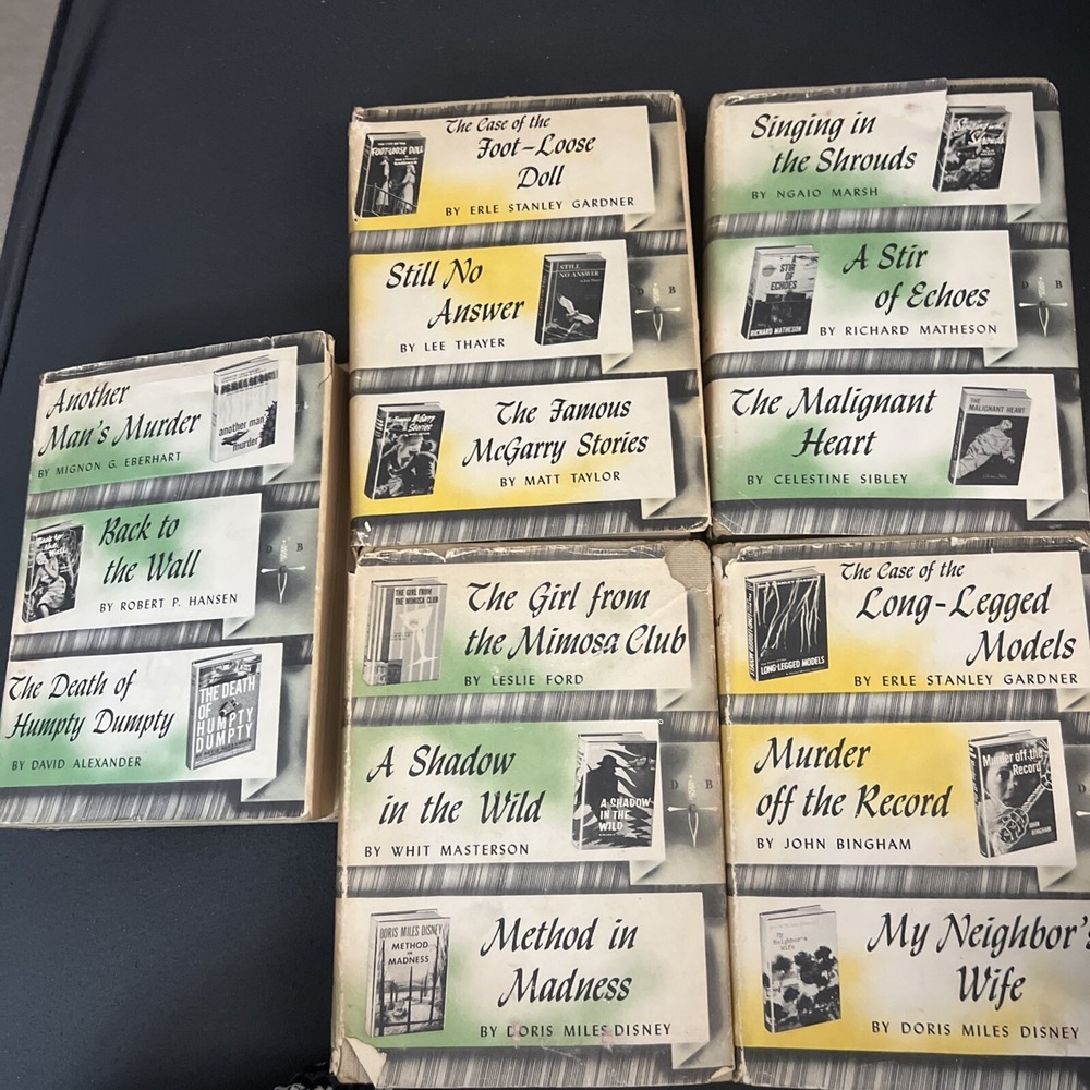 The Detective Book Club Lot of‎ 5 Hardcover Books 1957-1958 Lot